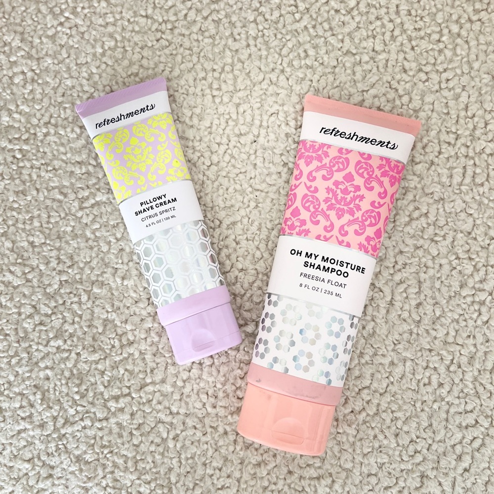 NEW refreshments Shampoo + shave cream set